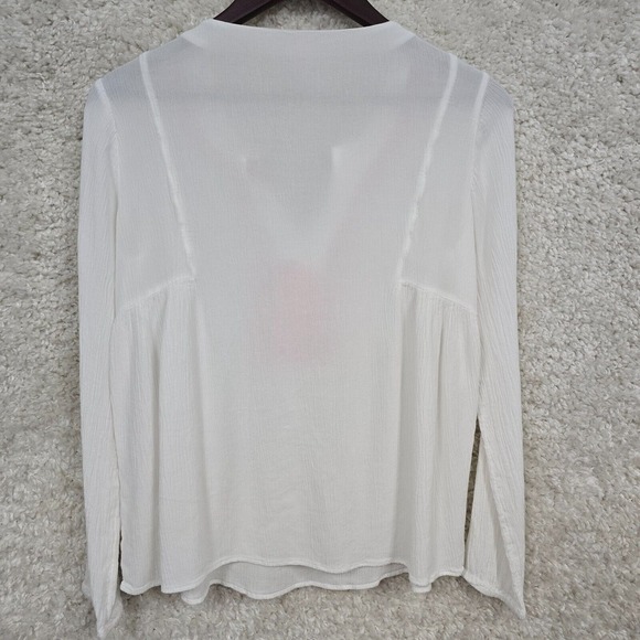 Lilly Pulitzer Top Womens XS White Dahle Embroidered Long Sleeve Beach Tropical - Picture 8 of 13